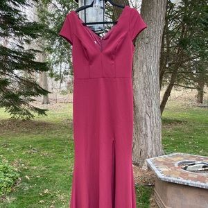 BHLDN Anthropology maroon dress